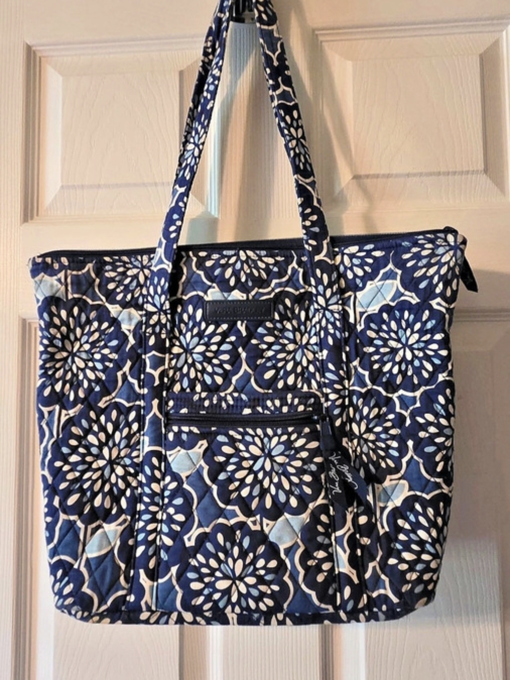 Retired Vera Bradley Floral Tote in Blue & Black